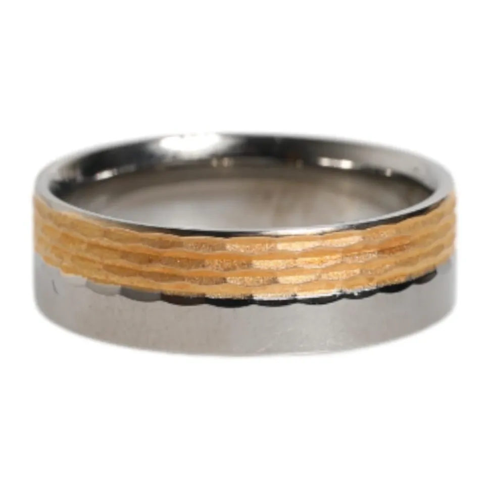 Anello Bicolore Testurizzato