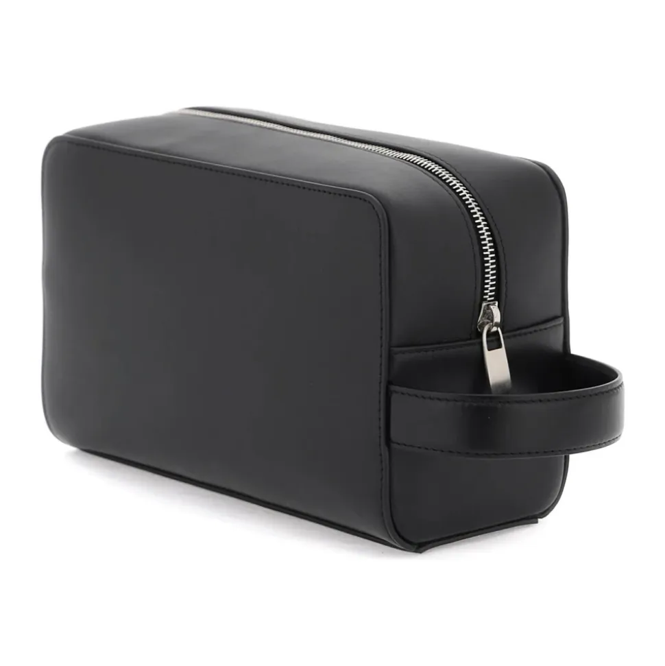 Beauty Case in Pelle con Contrasto