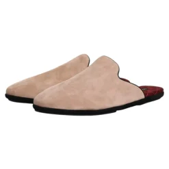 Beige Scivoli in Camoscio Scarpe Piatte