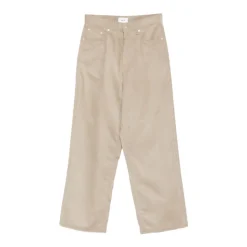 Beige Corduroy Five-Pocket Jeans
