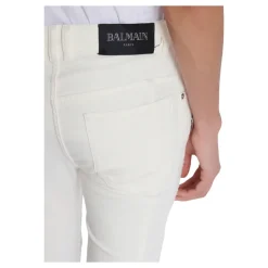 Biker jeans in denim bianco