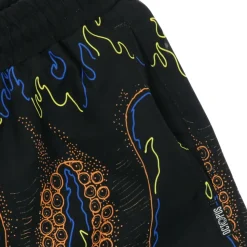 Boardshorts neri con stampa di polpo