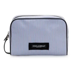 Borsa a mano in vitello e popeline a righe