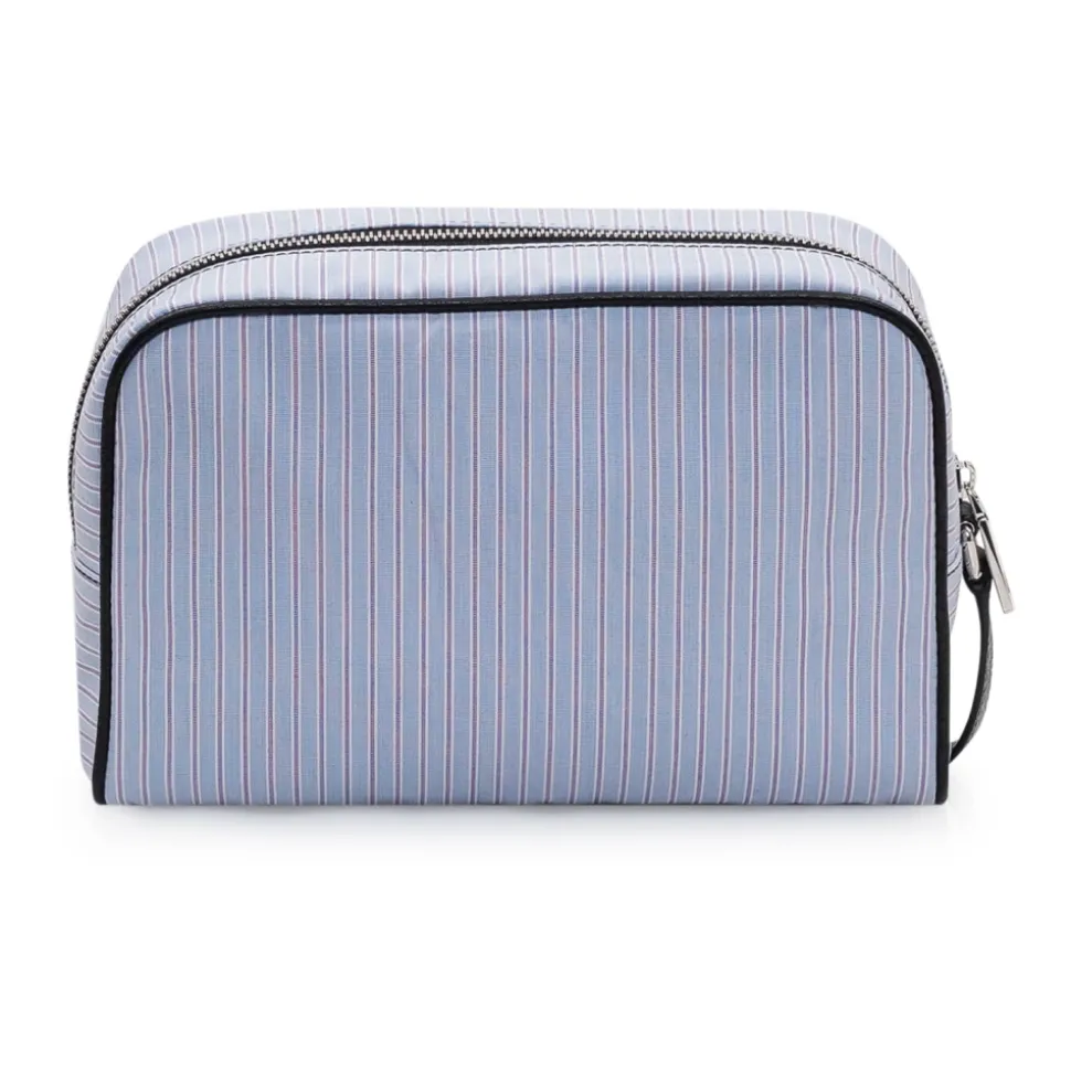 Borsa a mano in vitello e popeline a righe