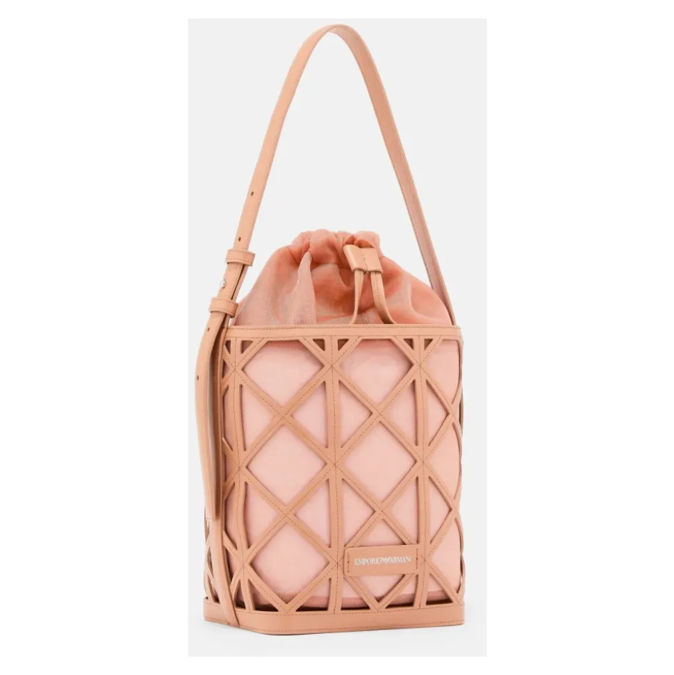 Borsa a secchiello stile gabbia