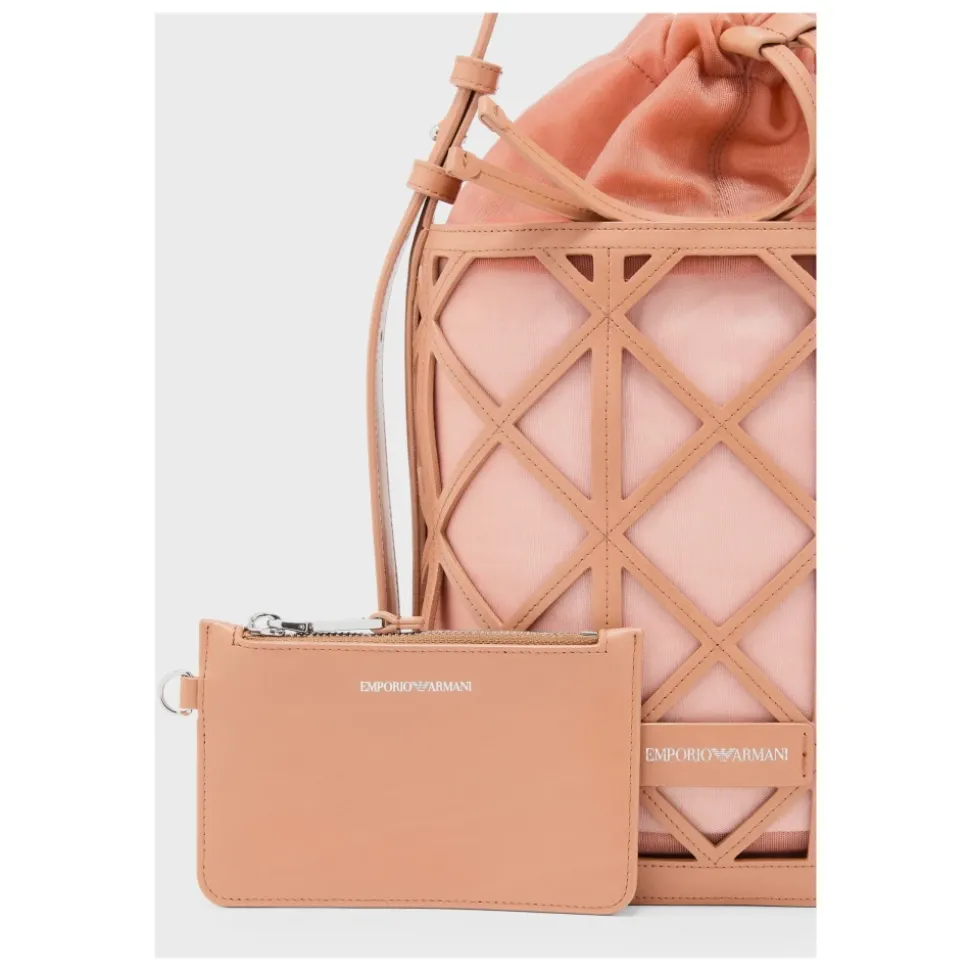 Borsa a secchiello stile gabbia