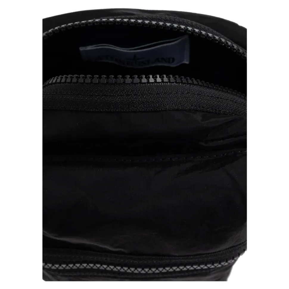 Borsa a spalla con patch logo