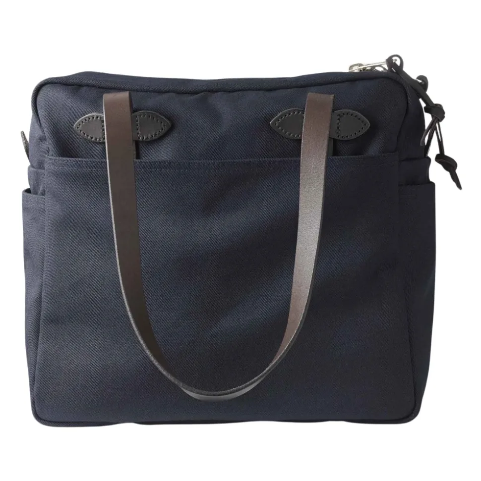Borsa Tote in Twill Robusto con Cerniera