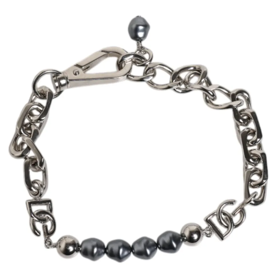 Bracciale con Catena Argentata e Perle