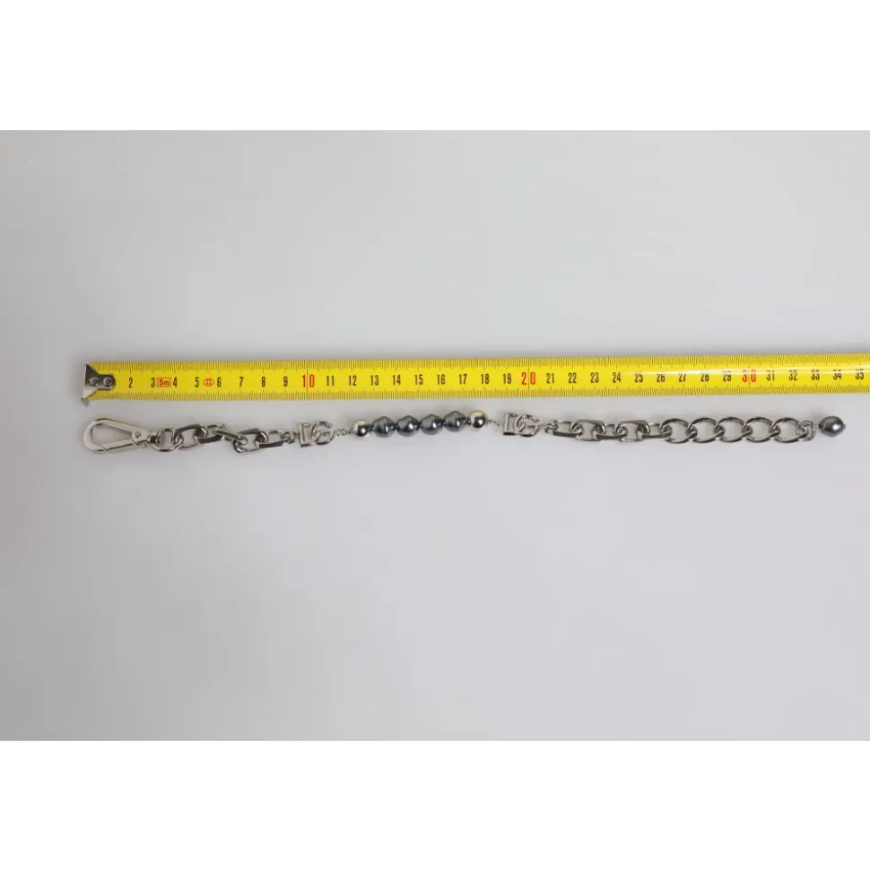 Bracciale con Catena Argentata e Perle