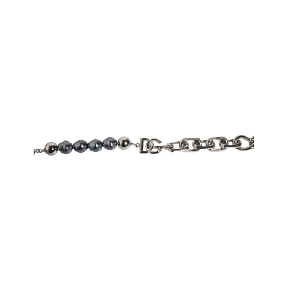Bracciale con Catena Argentata e Perle