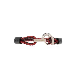 Bracciale Gancini Bicolore in Pelle Intrecciata