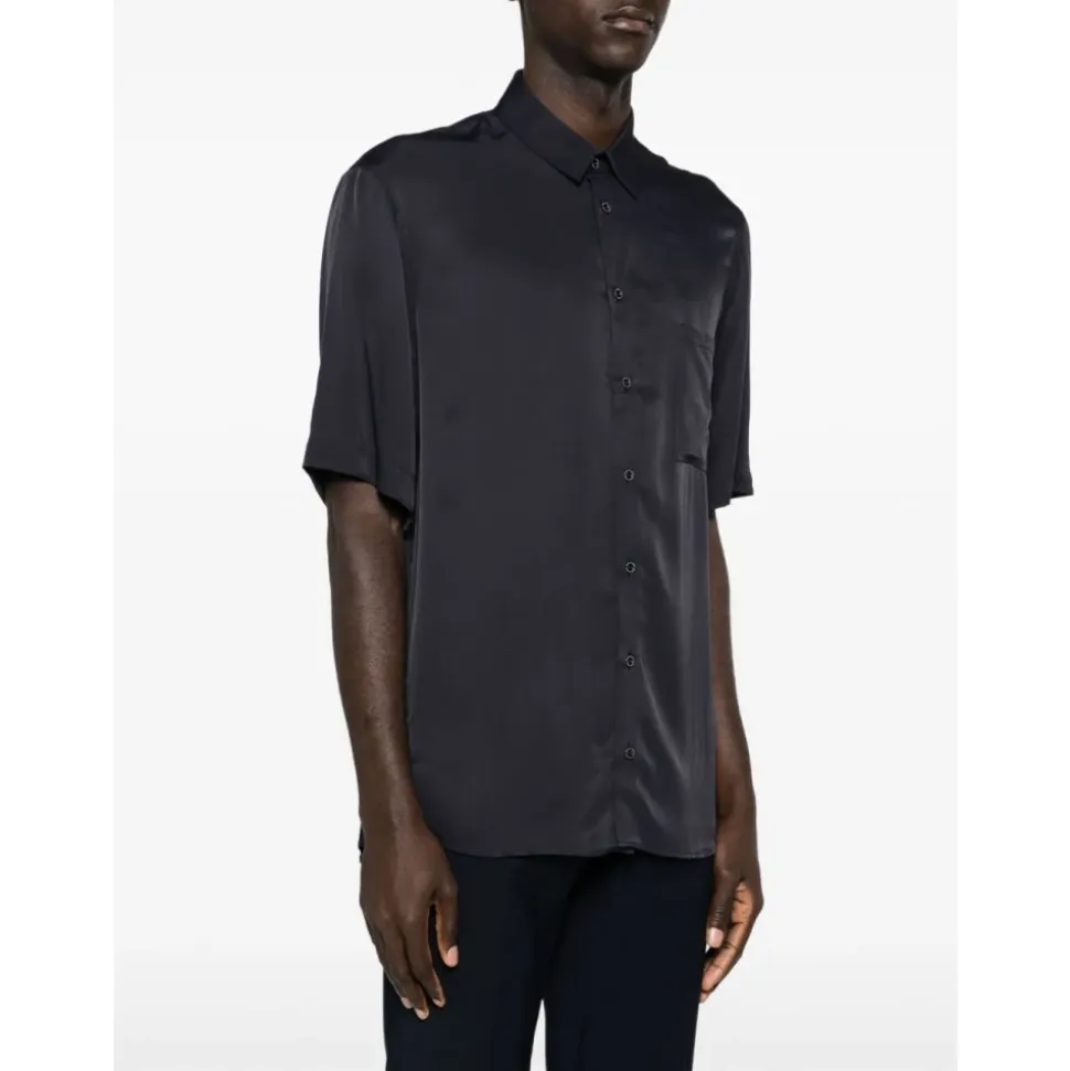 Camicia a maniche corte testurizzata