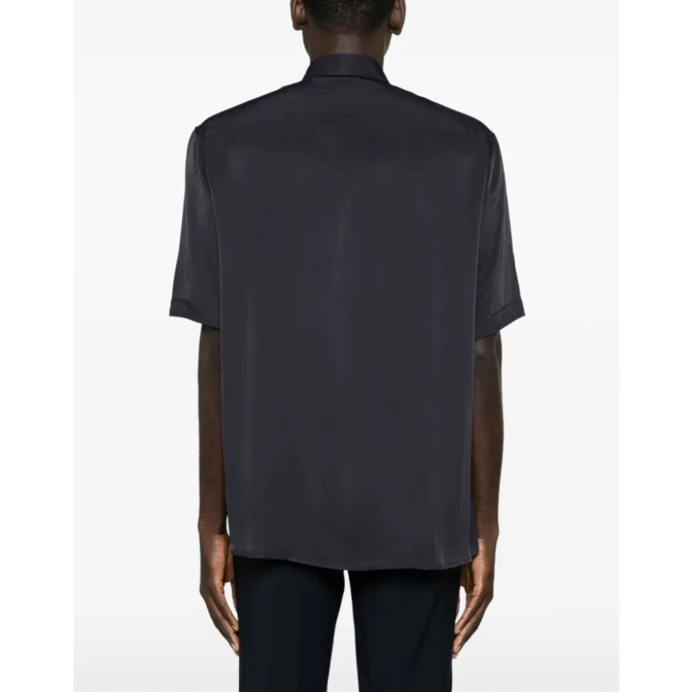 Camicia a maniche corte testurizzata