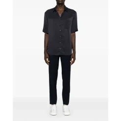 Camicia a maniche corte testurizzata