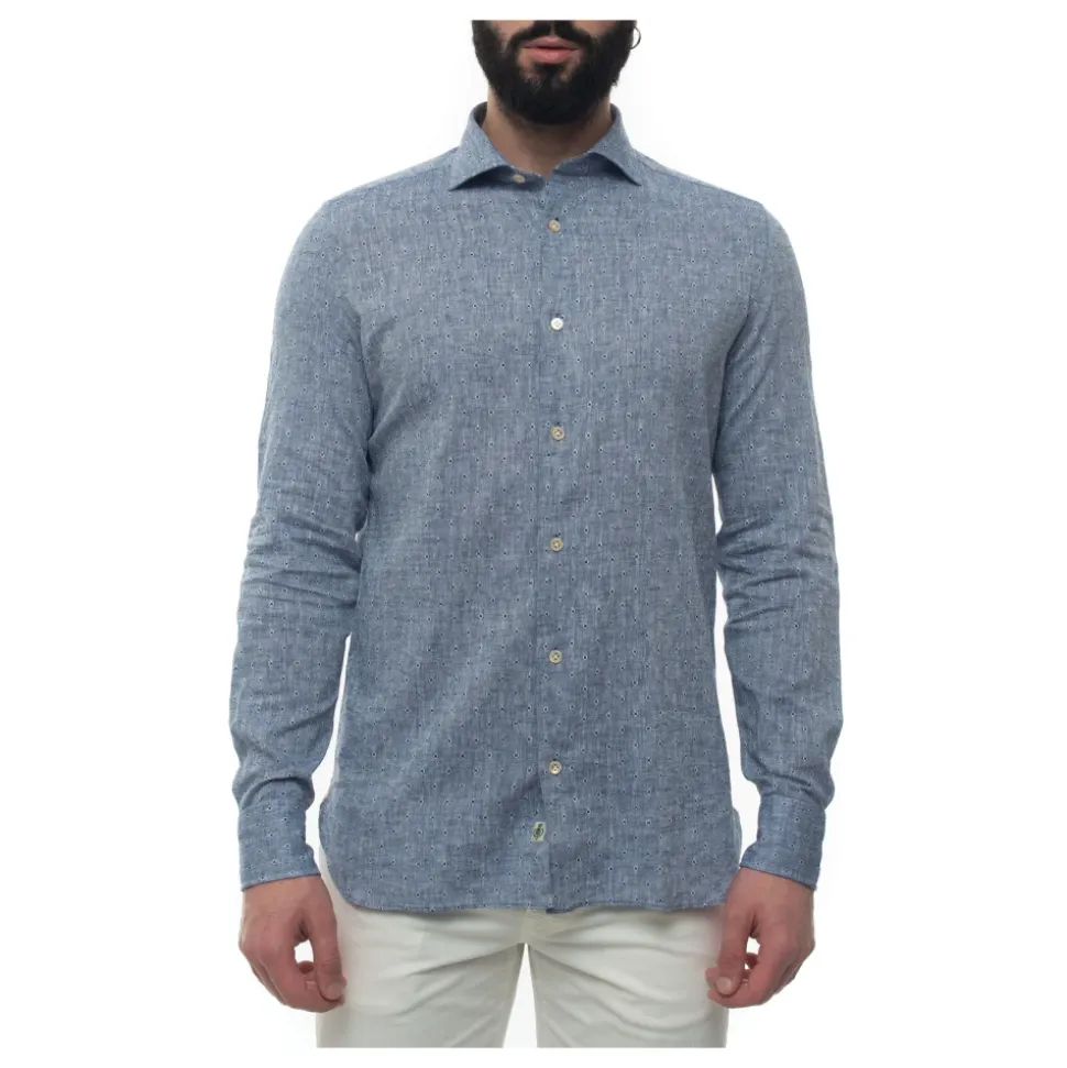 Camicia a Maniche Lunghe Mista Lino