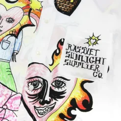 Camicia bianca a maniche corte con stampa grafica