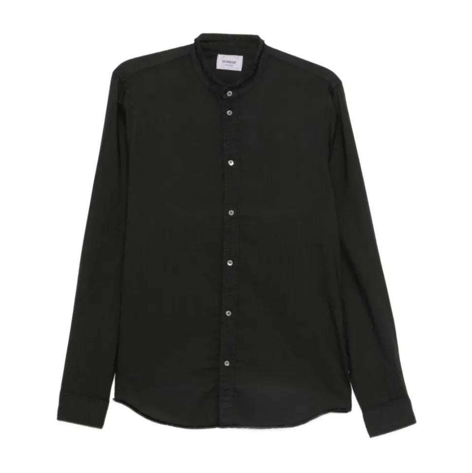 Camicia con Collo alla Mandarina Sfilacciato