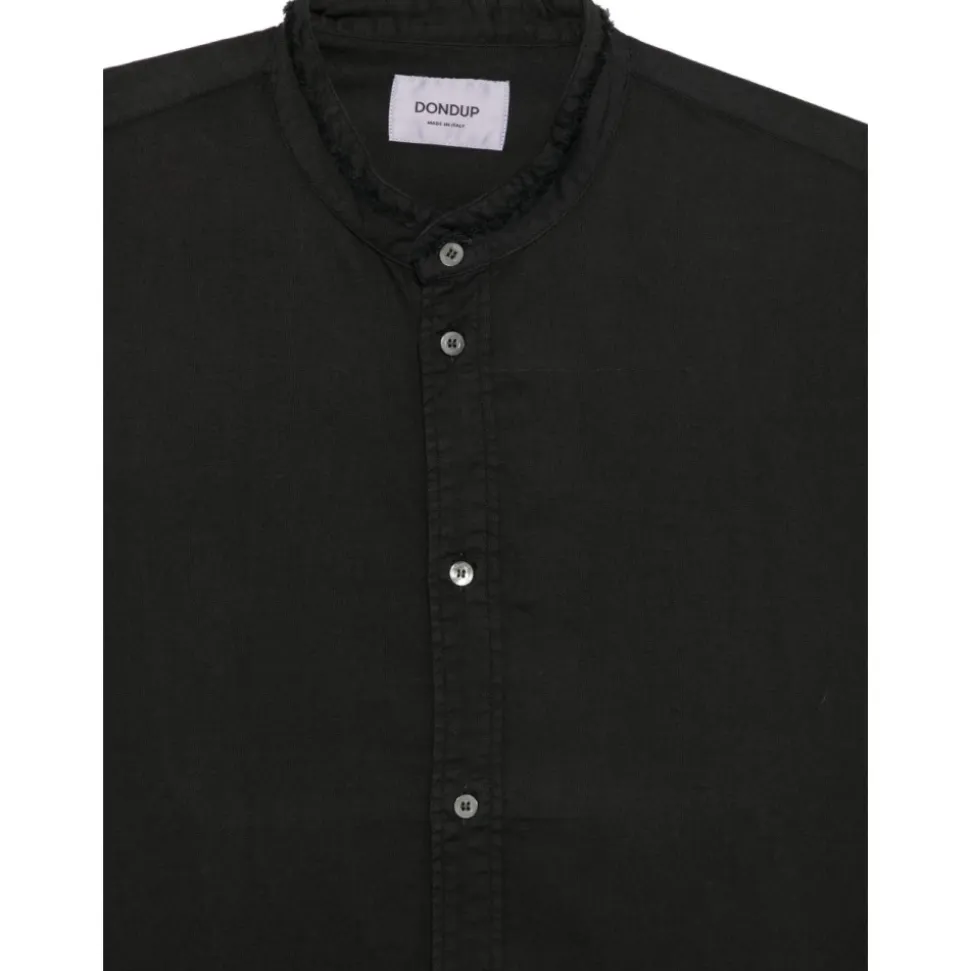 Camicia con Collo alla Mandarina Sfilacciato
