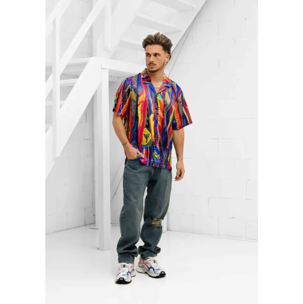 Camicia con stampa a maglia