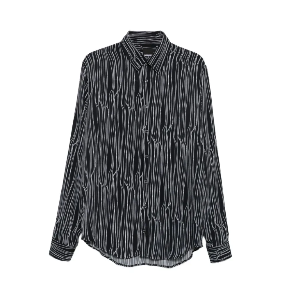 Camicia con Stampa Grafica Fluida