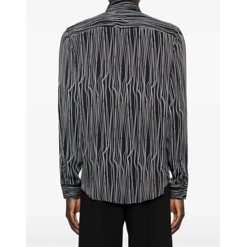 Camicia con Stampa Grafica Fluida