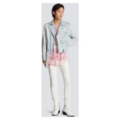 Camicia da pigiama a maniche corte in twill con stampa Cartolina