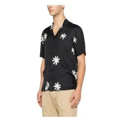 Camicia Hawaii con Stampa di Palme