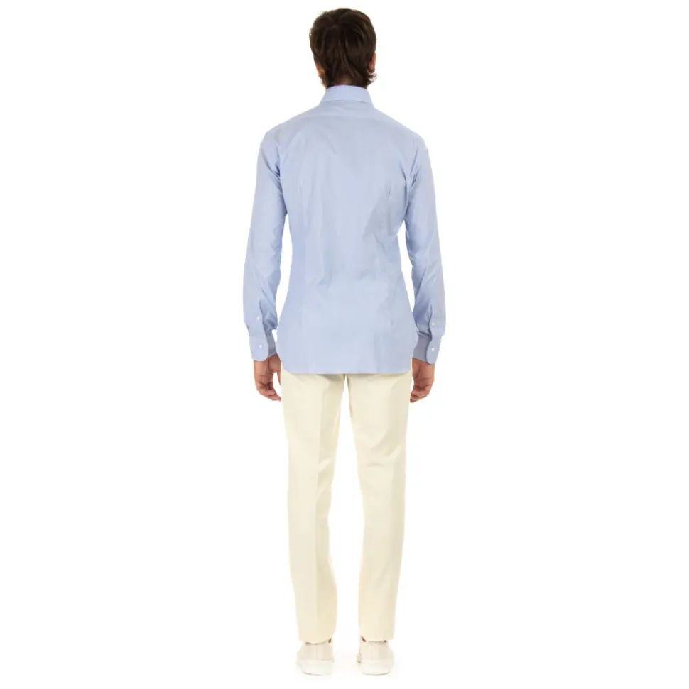 Camicia in Cotone Blu Chiaro Sartoriale