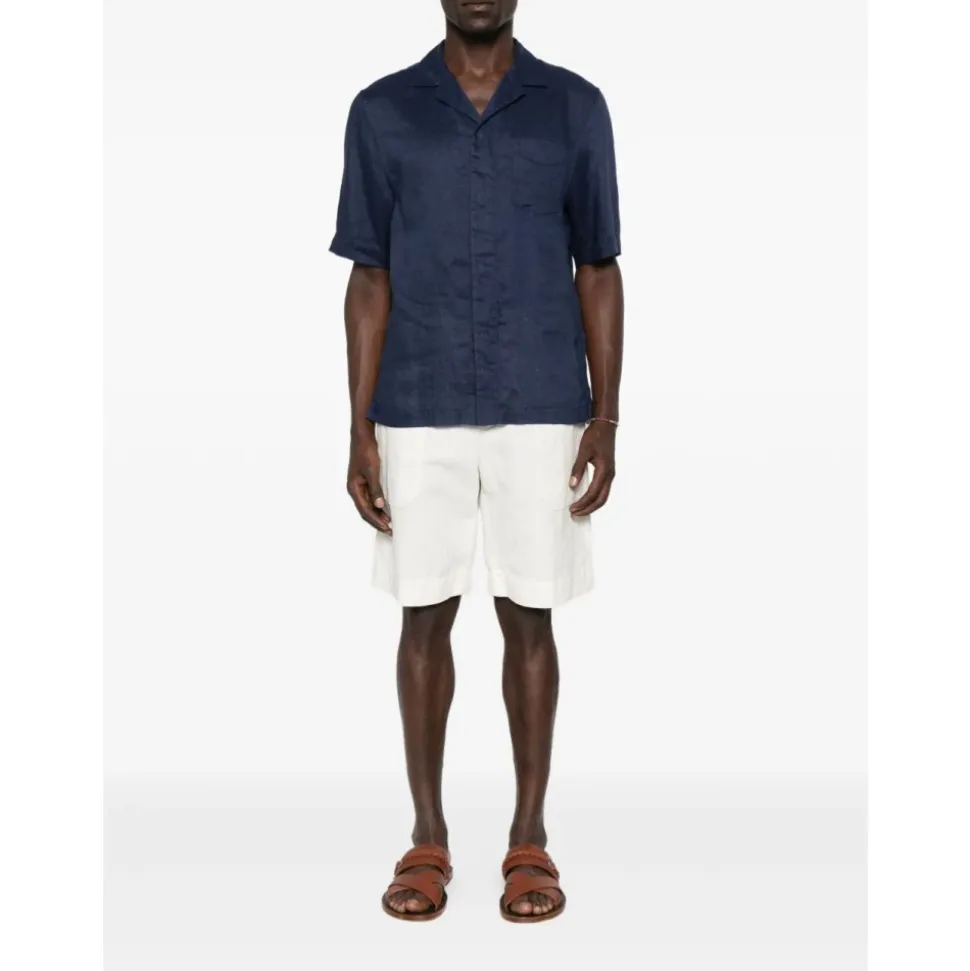 Camicia in Lino con Collo Revere