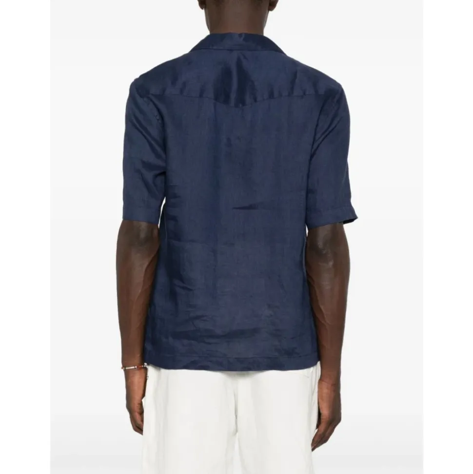 Camicia in Lino con Collo Revere