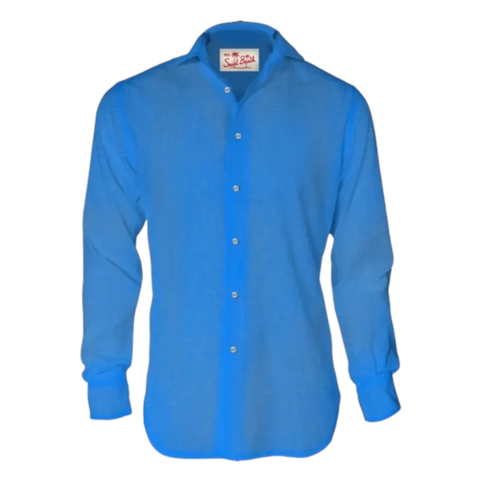 Camicia in lino uomo tinta unita