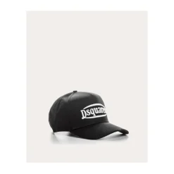 Cappellino nero e bianco ricamato