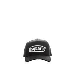 Cappellino nero e bianco ricamato