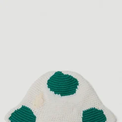 Cappello a Secchiello a Maglia con Motivo a Pois