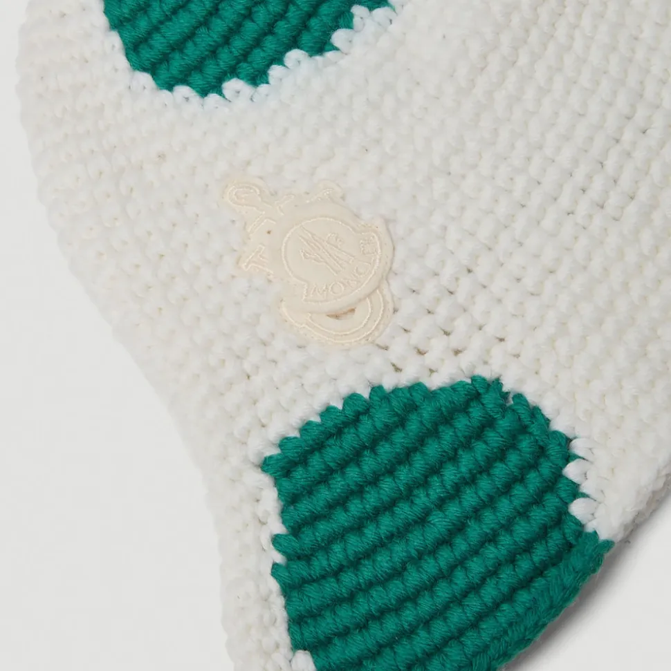 Cappello a Secchiello a Maglia con Motivo a Pois