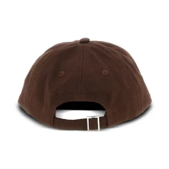 Cappello Marrone Con Bordi Sfilacciati Cinturino Regolabile