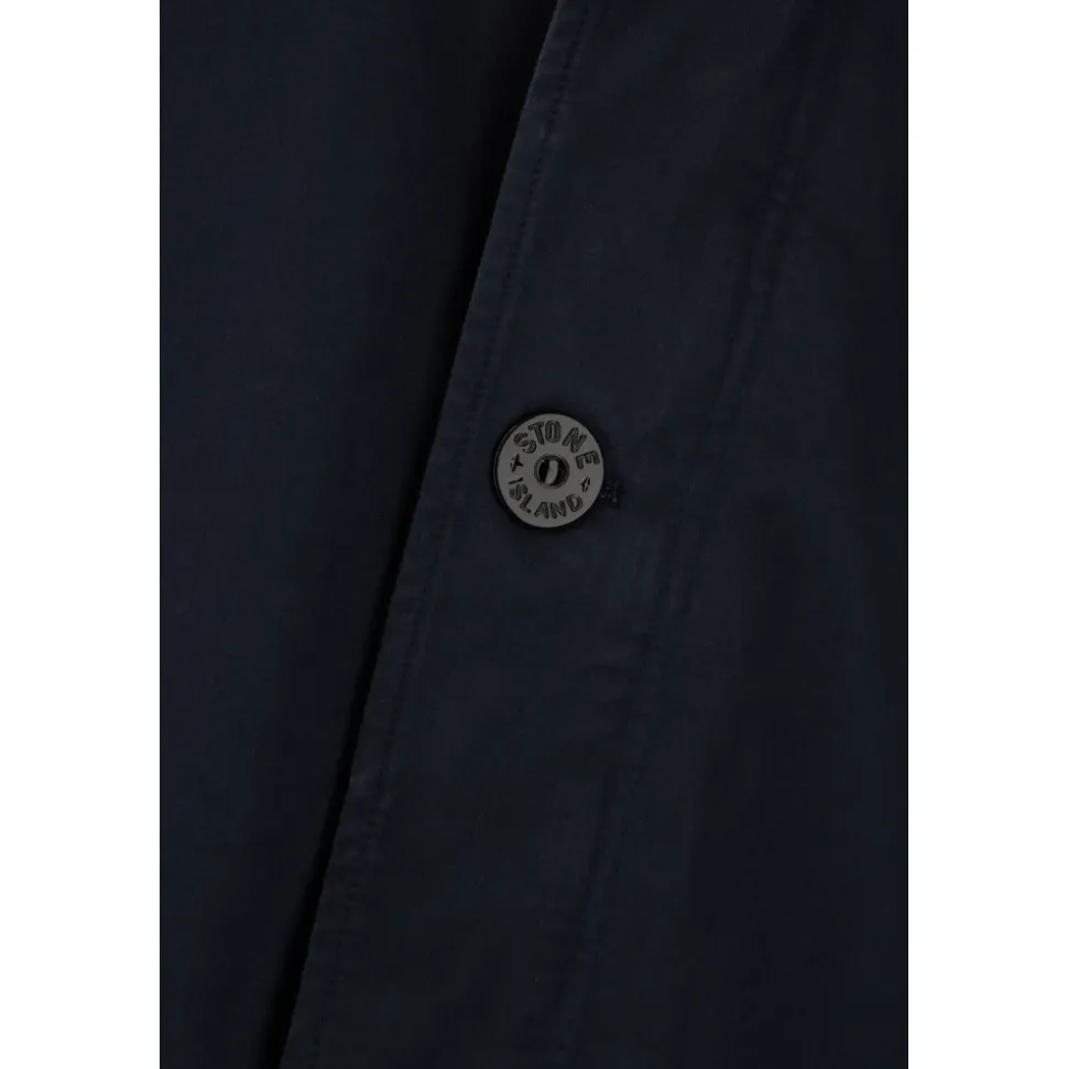 Cappotto Abbottonato con Badge Bussola