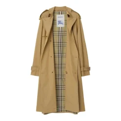 Cappotto Beige con Motivo Check Vintage