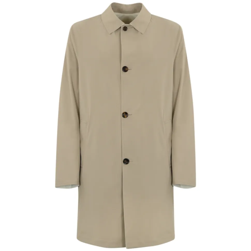 Cappotto Beige Reversibile in Tessuto Tecnico