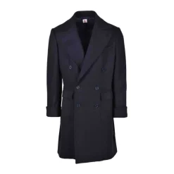 Cappotto Blu in Misto Lana con Rever