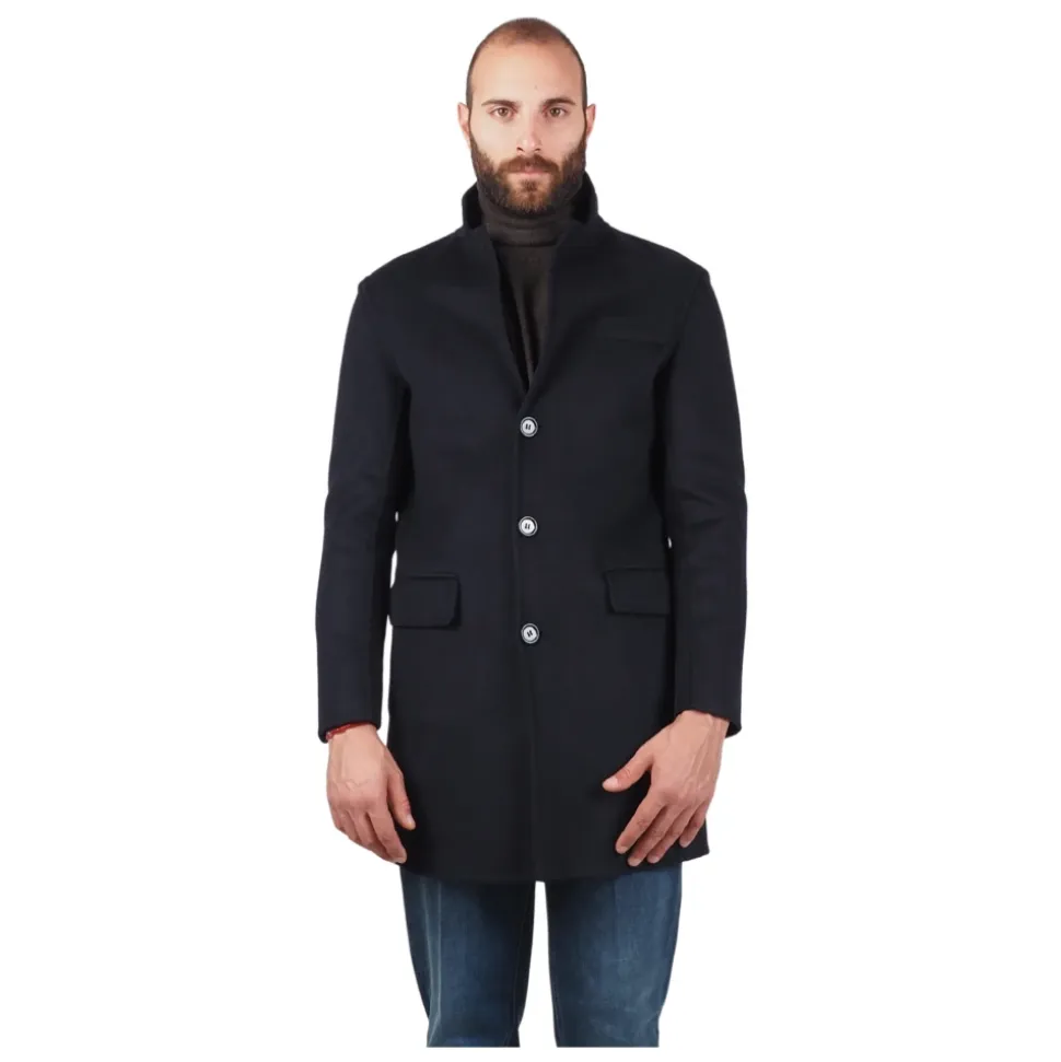 Cappotto Blu in Misto Lana Gioele