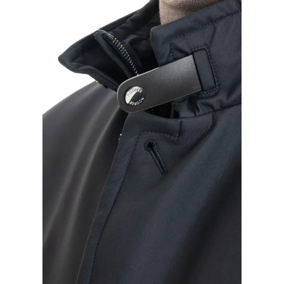 Cappotto Blu Trapuntato in Piumino