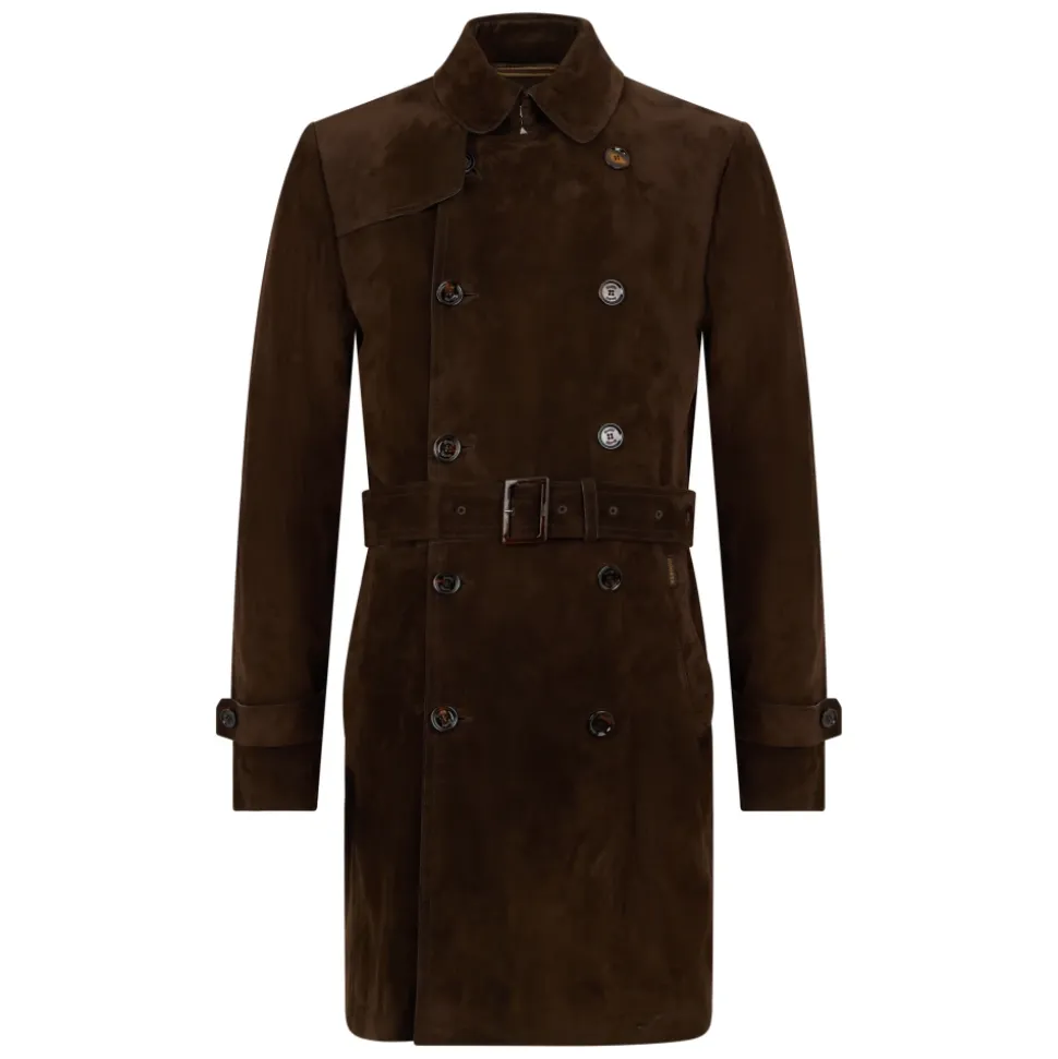 Cappotto classico marrone scuro, elegante e caldo