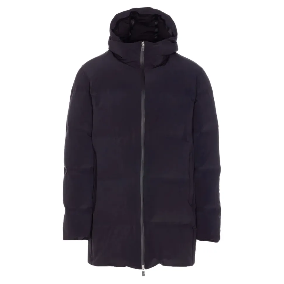 Cappotto imbottito nero con cappuccio