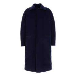 Cappotto in lana blu navy