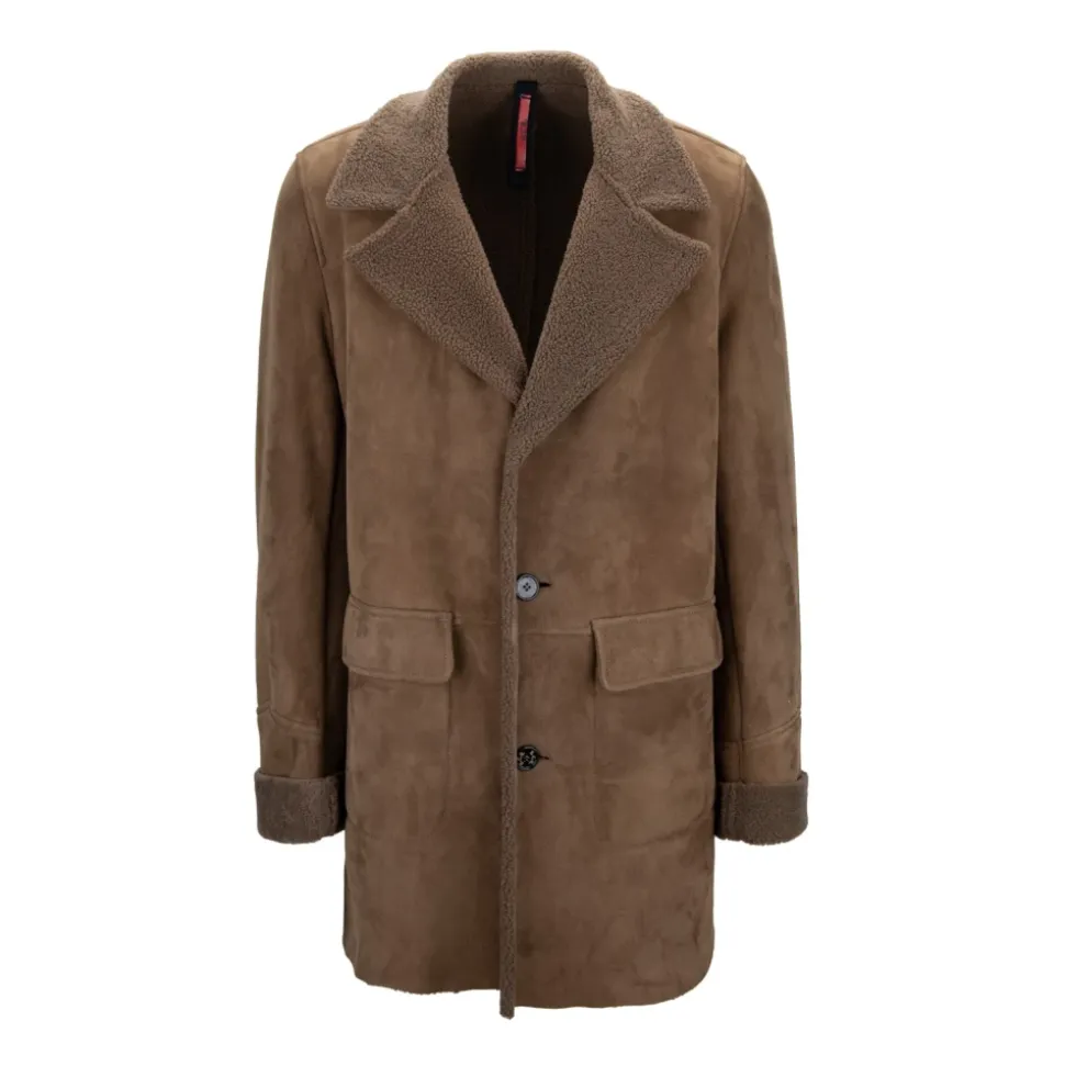 Cappotto monopetto in montone