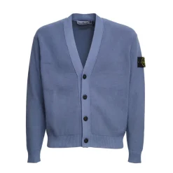 Cardigan a coste con scollo a V