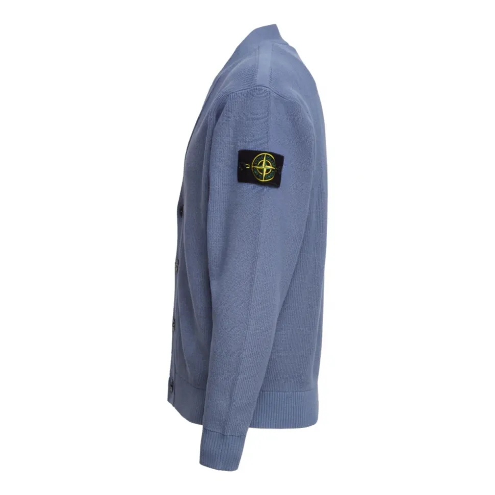 Cardigan a coste con scollo a V