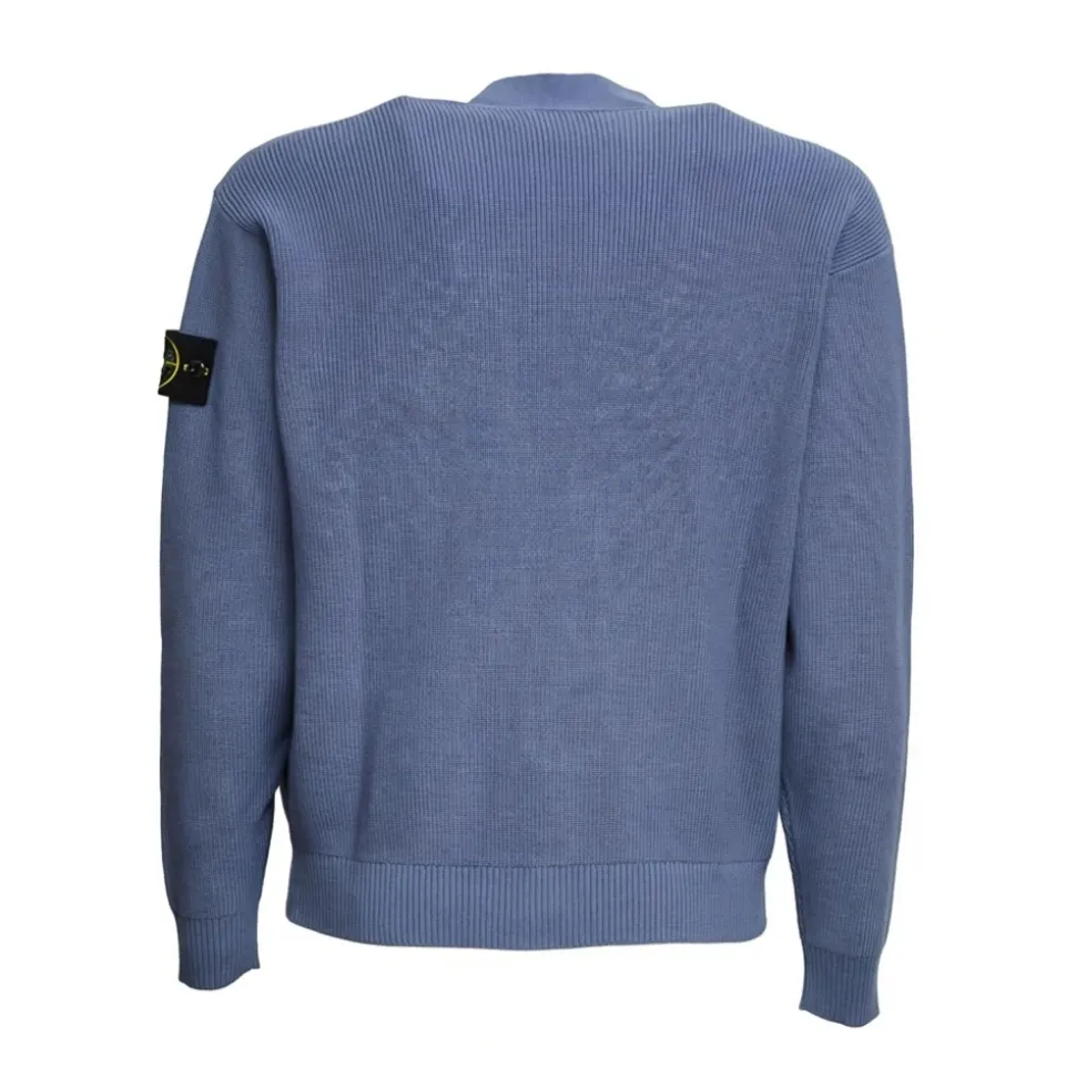 Cardigan a coste con scollo a V